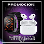 SmartWatch Y57™ Pro + Audífonos GRATIS y 7 pulseras