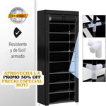 Zapatera Moderna en Tela y Acero – Para 27 Pares 👟